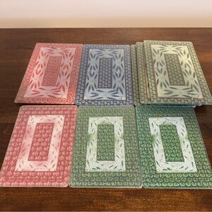 Tara Temptations Old World Tempered Glass Trivet Cutting Tray Lot of 8